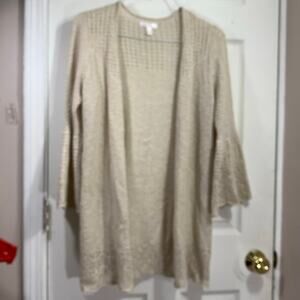 Lauren Conrad Open Cardigan Sweater Women Size Small Pink/Peach Knit Bell Sleeve